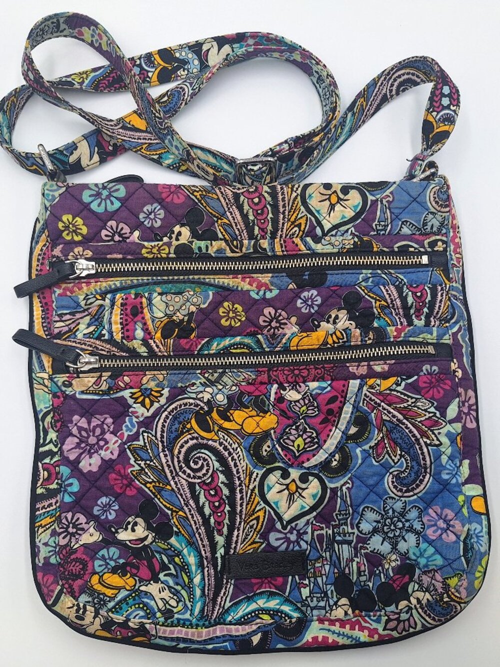 Vera Bradley Disney Parks Mickey Minnie Mouse Purple Paisley Crossbody Bag Purse